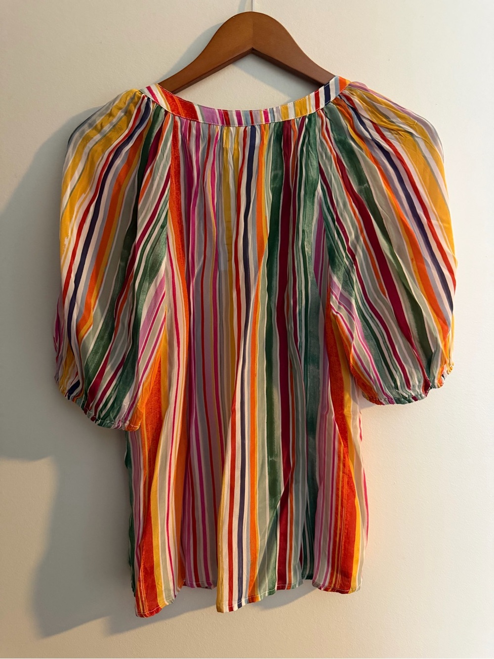 Velvet by Graham & Spencer Multicolor Vertical Stripe Short Sleeve Tunic - Picture 3 of 5